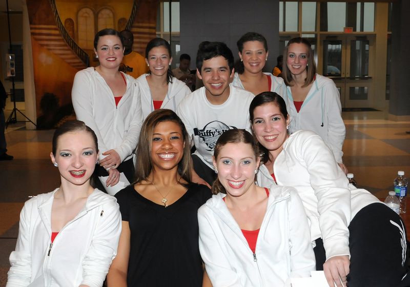 “American Idol” season seven contestant David Archuleta is surrounded by dancers from the Coastal Dance Academy who performed at halftime of the Duffy’s Hope celebrity game. Shown are in back (l-r) Kelly Pearson, Paige Hocker, Archuleta, Shawnice Sekscinski and Danielle Del Negro. In front are Rebecca Lusk, Hailee Gooch, Allison Hageman and Taylor Capozzoli. BY DAN COOK